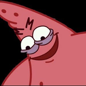 evil patrick 1x1 sticker